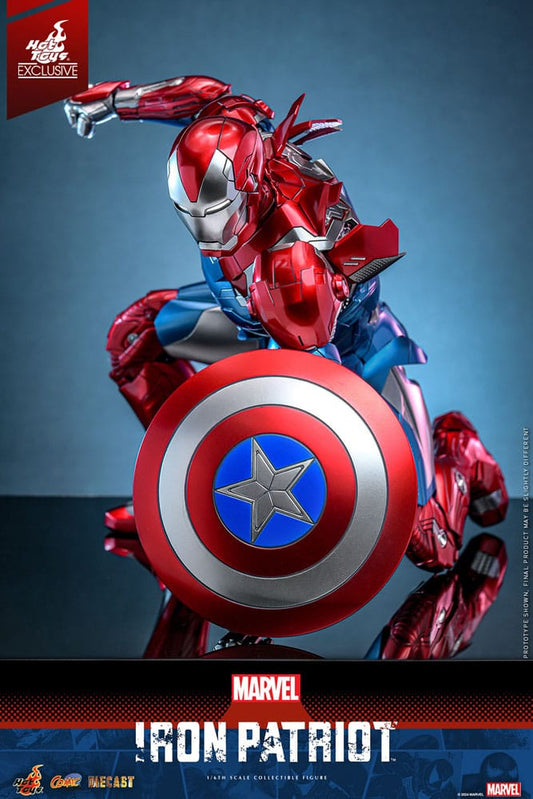 Iron Patriot Hot Toys Exclusive 1/6 Marvel Figura Diecast Comic Masterpiece