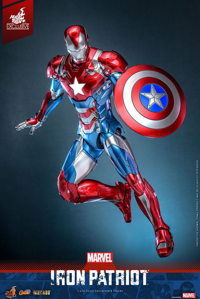 Iron Patriot Hot Toys Exclusive 1/6 Marvel Figura Diecast Comic Masterpiece