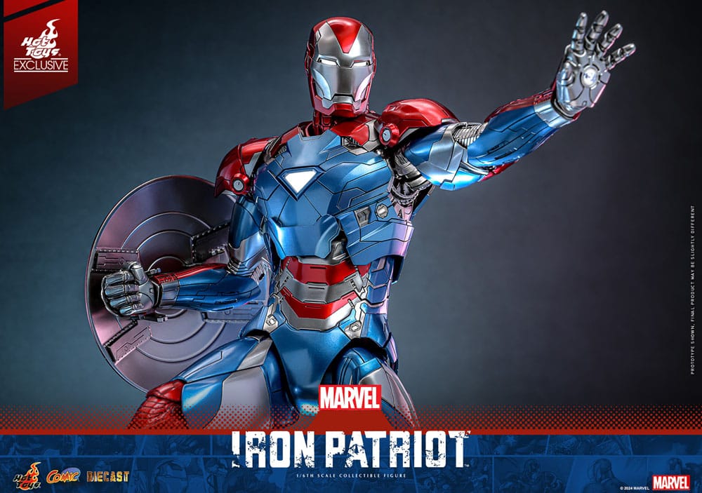 Iron Patriot Hot Toys Exclusive 1/6 Marvel Figura Diecast Comic Masterpiece
