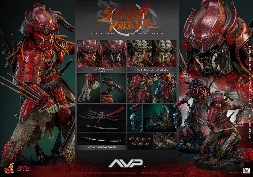 🔴PRE-ORDER Akaoni Samurai Predator 1/6 Alien vs. Predator Figura Artist Collection