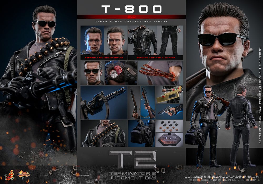 🔴PRE-ORDER T-800 Battle 2.0 1/6 Terminator 2 Figura Movie Masterpiece