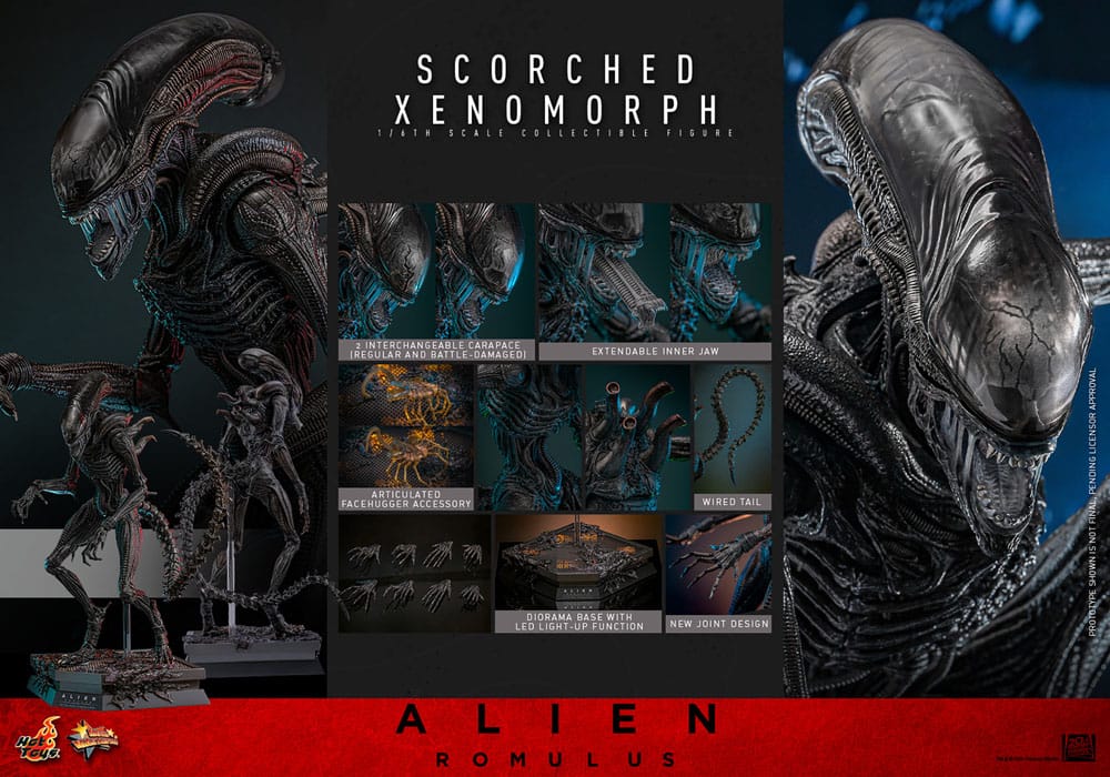 🔴PRE-ORDER Scorched Xenomorph 1/6 Alien: Romulus Figura Movie Masterpiece
