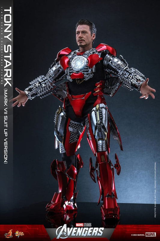 🔴PRE-ORDER Tony Stark (Mark VII Suit-Up Version) 1/6 Los Vengadores Figura Movie Masterpiece