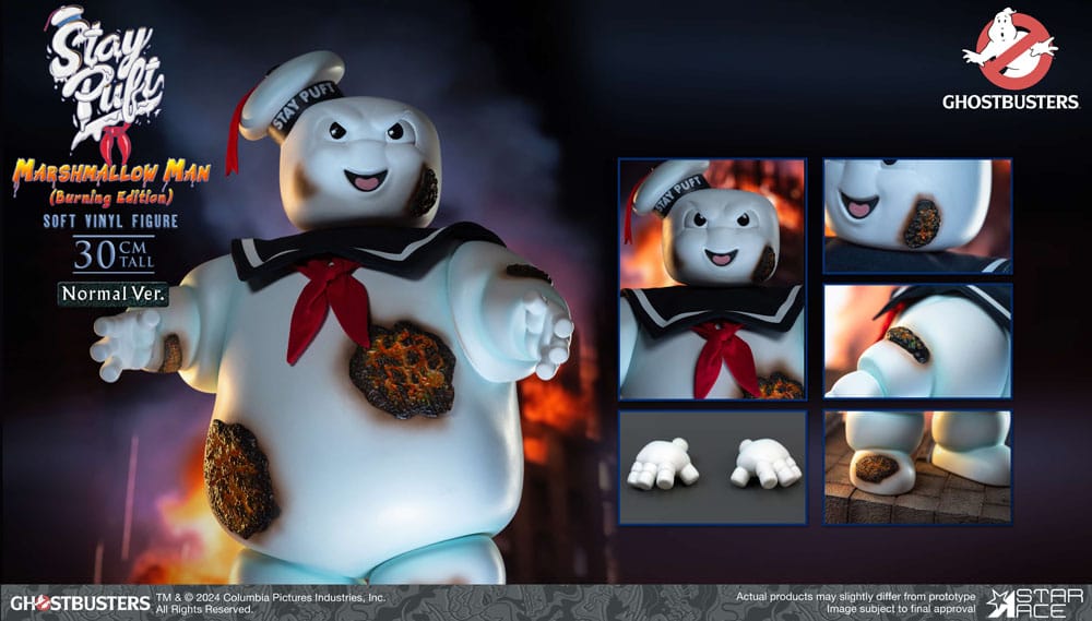 Marshmallow Man Burning Edition Normal Version 30 cm Ghostbusters Estatua Soft Vinyl Stay Puft